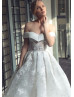 Off Shoulder Ivory Lace Feather Wedding Dress